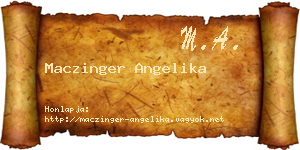 Maczinger Angelika névjegykártya